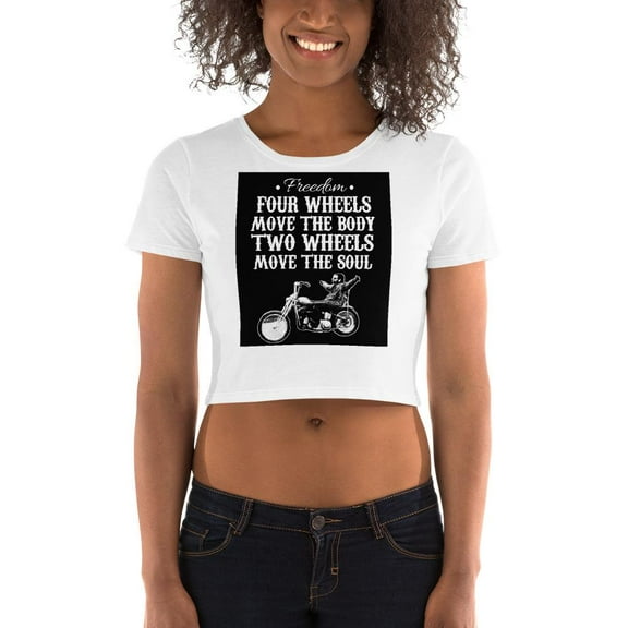 Two Wheels Move The Soul Crop Tee