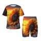 thumbnail image 1 of Fotbe Sunset Coast Sunflower Pijama Estampada de 2 Piezas para Niños – Ropa de Dormir de Manga Corta Cómoda para Niños y Niñas, Camiseta y Shorts de Algodón-Medium, 1 of 6