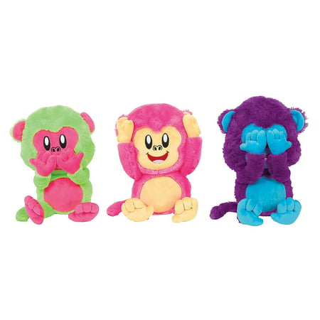 Hear Speak See No Evil Monkeys - Toys - Plush - Stuffed Zoo & Safari - 1 Piece