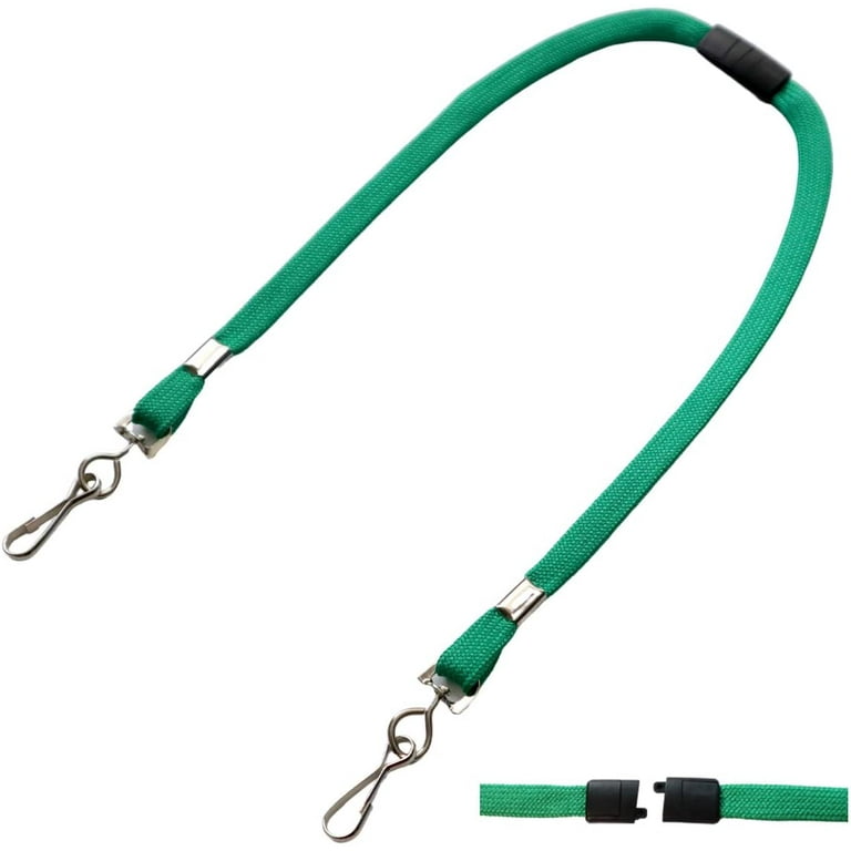 5 Pack - Double Ended Lanyards with Safety Breakaway Clasp - Small Size Ear  Saver Holder with Swivel J Clips for Student Size - Short 12.5 Length by