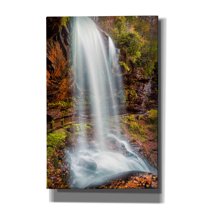 Epic Graffiti 'Smoky Mountains Autumn Waterfall 3' by Grace Fine Arts Photography, Canvas Wall Art, 26"x40"
