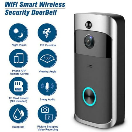 Ring & Video Doorbell WITH Camera Wireless WiFi Security Phone Bell 720PHD (Battery not Included)