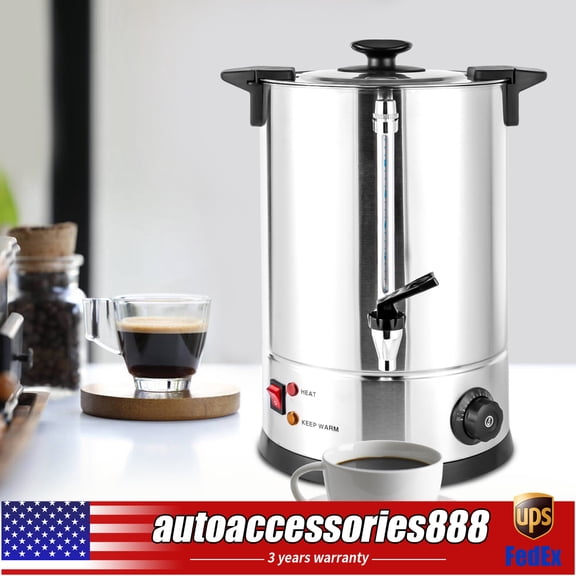 12L Coffee Urn Machine Maker Big Office Commercial Hot Water Stainless Steel NEW