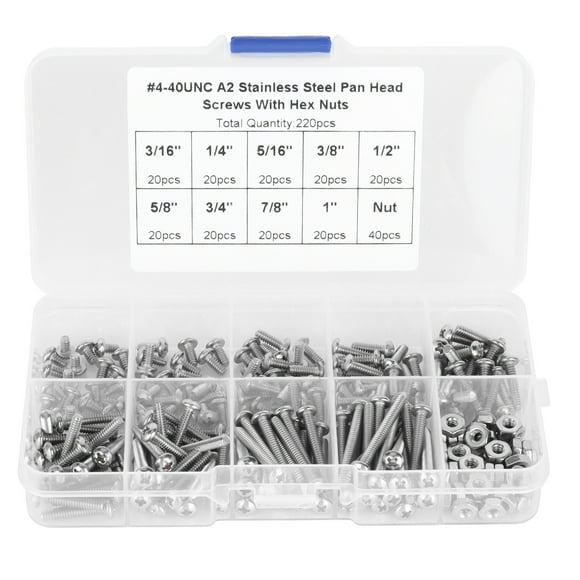 Pan Head Machine Screws,304 Stainless Steel Screws Stainless Steel Machine Screws Screws Assortment Kit Ultimate Comfort