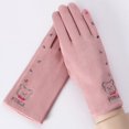thumbnail image 1 of Guantes cálidos N915 de gamuza de invierno para mujer, de doble capa y con acolchado de terciopelo, para montar con pantalla táctil, 1 of 6