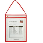 1-Pocket Shop Ticket Holder W/strap And Red Stitching, 75-Sheet, 9 X 12, 15/box | Bundle of 5 Boxes