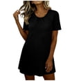 thumbnail image 4 of LIaqionyy Womens Nightgowns Soft Sleepshirt Pajama Dress Shorts Sleeve Crewneck Casual Sleepwear Nightdress, 4 of 7
