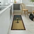 thumbnail image 4 of Ottomanson Non-Slip Rubberback Tropical Palm Tree 2x5 Kitchen Runner Rug, 20" x 59", Blue/Beige, 4 of 8