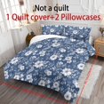 thumbnail image 3 of ZIATUBLES King Size 3-Piece White Floral Blue Print Duvet Cover Set, Soft Easy-Care Zipper Closure Bedding, Modern Bedroom Decor Includes 1 Duvet Cover & 2 Pillowcases, 3 of 8