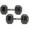 thumbnail image 4 of BalanceFrom Rubber Encased Hex Dumbbells, 45 lbs Pair, Black, 4 of 6