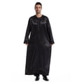 thumbnail image 5 of Fewfanhot Men's Long Sleeve Muslim Thobe, Solid Color Collared Kaftan Robe, Traditional Islamic Jubba with Pockets, S-3XL, 5 of 9