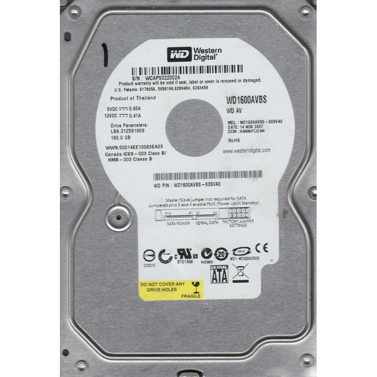 WD1600AVBS-63SVA0, DCM HANNHTJCAN, Western Digital 160GB WD1600AVBS-63SVA0, DCM HANNHTJCAN, Western Digital 160GB