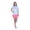 Aqua Green Pink Set, variant on Women's Pajama Set of Soft Short Sleeve Knit Graphic T-shirt and Printed Pajama Shorts by Badger Smith (M, White Red)