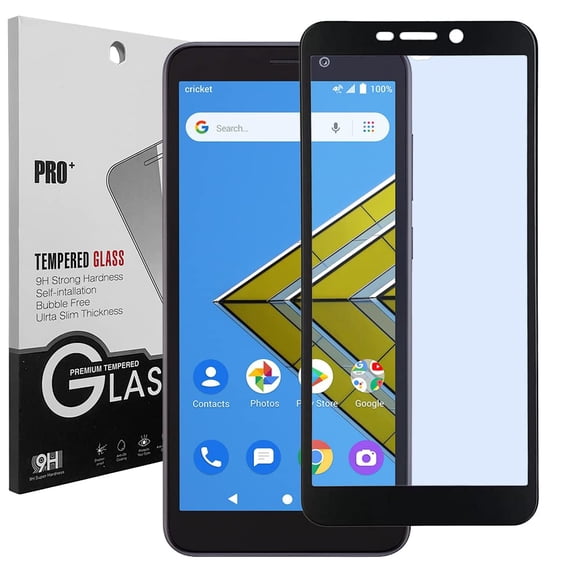 CELZEN - pour AT&T Calypso U318AA, Radiant Core U304A, Cricket Icon, Vision 2, Vision 3, Wiko Ride - Protecteur d'Écran en Verre Trempé Pleine Colle - Cadre Noir