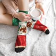 thumbnail image 7 of Men's Mexico-Flag- Print Novelty Athletic Socks Women's Digital Printing Funky Patterned Crew Socks, 7 of 7