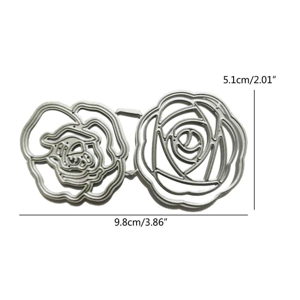 Rose Flower Glass Design Scrapbooking Die Card Paper Embossing Craft Album DIY