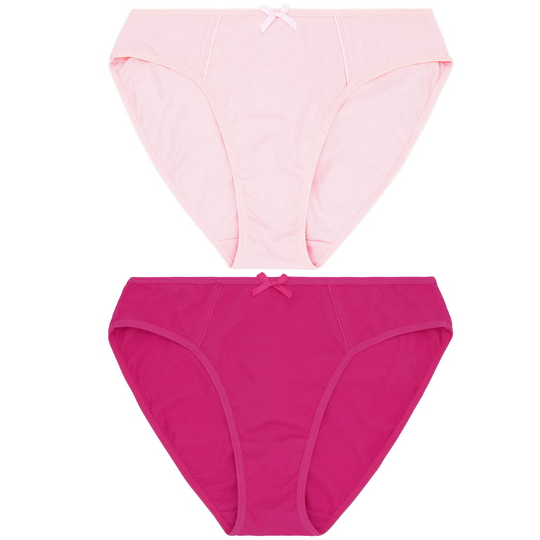 Curve Muse Womens 100% Cotton Bikini Briefs Mid Waist Underwear Panties-6  Pack-PACKB-S 