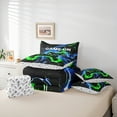 thumbnail image 6 of Castle Fairy Teens Boys Girls Blue Green Gamepads 7-Piece Twin Bedding Sets,Video Game Bedding Comforter Set,Abstract Lightning Breathable Sheet Sets,Microfiber Bedroom Decor, 6 of 8