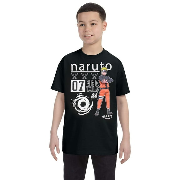 Bioworld Naruto Big Boys' 07 Nine Tails Black T-Shirt