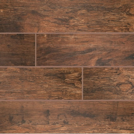 MSI Redwood Mahogany 6 In. X 24 In. Matte Porcelain Floor And Wall Tile (10 Sq. Ft. / Case)