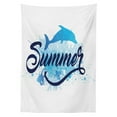 thumbnail image 3 of Ambesonne Dolphin Tablecloth Rectangular Table Cover, Vibrant Colored Fish, 52"x70", Dark Blue Pale Blue, 3 of 4