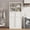 White, variant on Space-Saving Tall Storage Cabinet for Dining Room – 2 Doors & 2 Drawers – Adjustable Shelves – Freestanding Modern Cupboard for Kitchen, Bathroom, Pantry – White