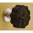 thumbnail image 2 of IBA Indianbeautifulart Brown Engraved Knobs Wooden Wardrobe Knobs Cabinet Drawer Pull 10 Pcs, 2 of 3