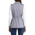 thumbnail image 3 of INSPIRE CHIC Women's Sleeveless Jacket Drawstring Waist Zip Up Cotton Cargo Vest with Pocket Cement Gray S, 3 of 6