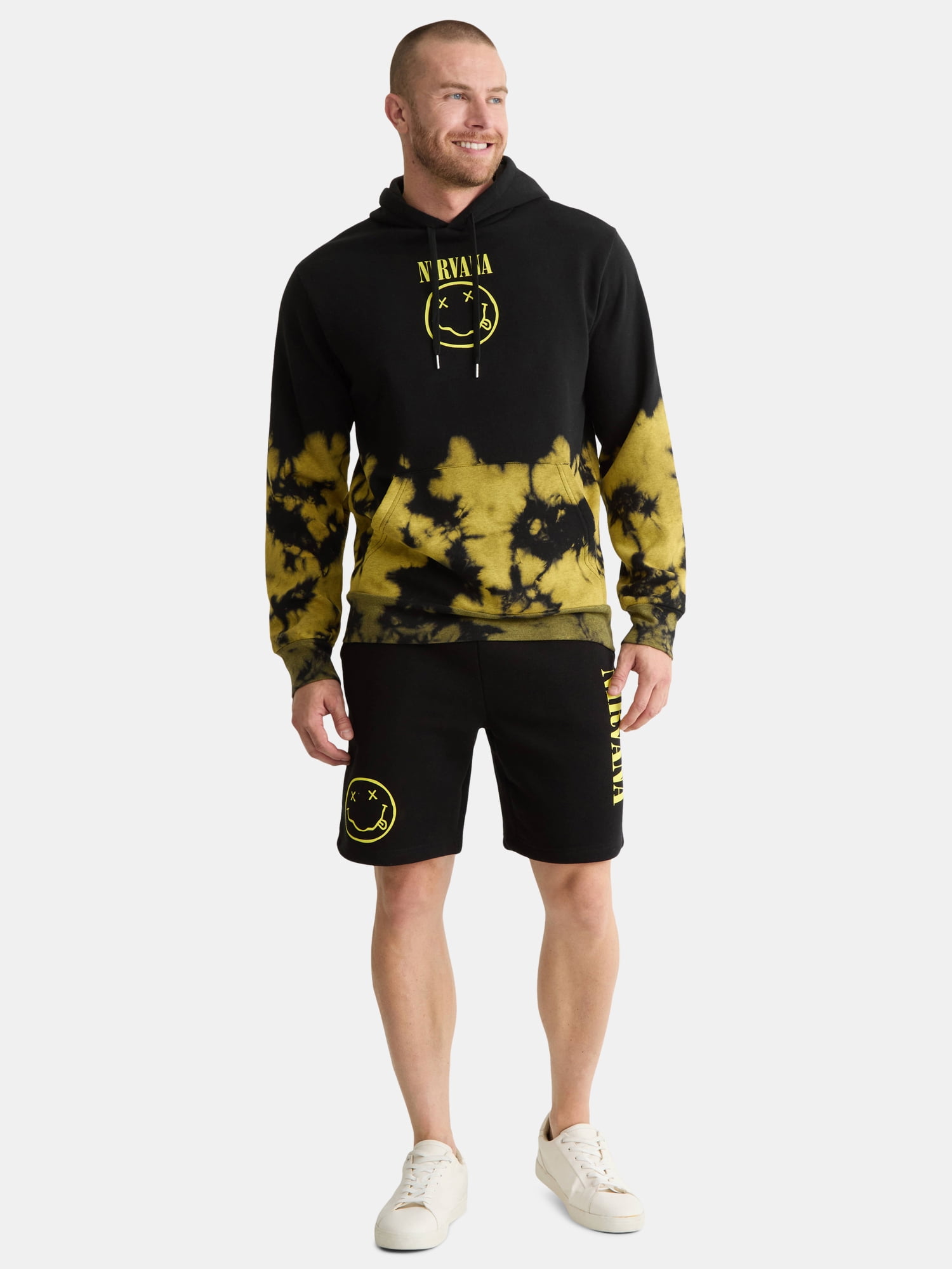Nirvana Men's & Big Men's Tie-Dye Graphic Pullover Hoodie Sweatshirt, Sizes XS-3XL