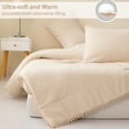 thumbnail image 3 of Exclusivo Mezcla Boho Pom Pom Ball Fringe Twin Comforter Set, 2 Pieces Beige Lightweight Down Alternative Bedding Comforter Sets for All Seasons (1 Comforter and 1 Pillowcase), 3 of 7