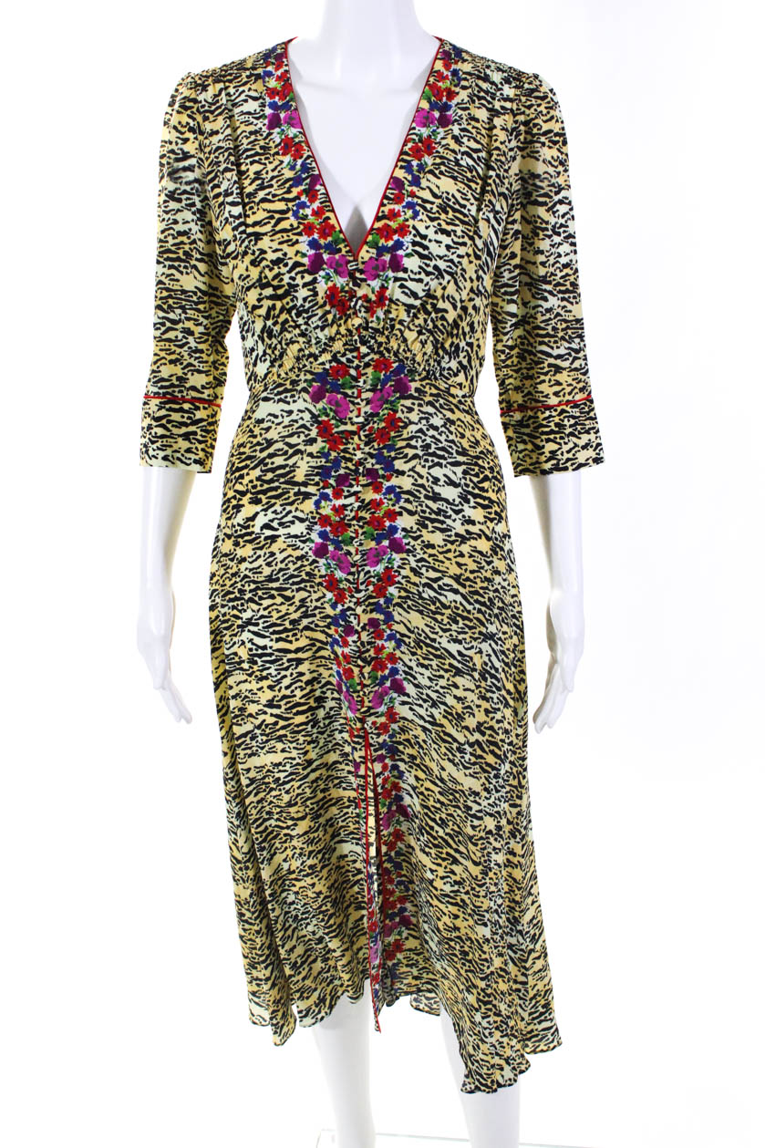 Pre-owned|SALONI Womens Silk Animal 