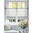 thumbnail image 5 of Grey Stripe Semi Sheer Curtains 54 Inch Length 2 Panels Set, Modern Abstract Monochrome Geometric Sheer Kitchen Curtain Privacy Voile Window Curtain for Living Room Bedroom Rod Pocket Drapes, 5 of 7