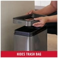 thumbnail image 5 of Rubbermaid Stainless Steel Wastebasket, Slim Open-Top Bin, 2.6 Gallons, Charcoal, 5 of 5