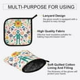 thumbnail image 3 of Yayeee Oven Mitts and Pot Holder Set of 2 Heat Resistant Kitchen Gloves Baking Hot Pad, Abstract Floral, 3 of 5