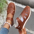 thumbnail image 4 of Women's Gladiator Fisherman Sandals Closed Toe Hollow Out Mary Jane Flat Shoes Breathable Casual Beach Shoes Brown Size 8.5, 4 of 8