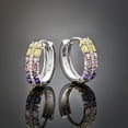 thumbnail image 4 of 925 Sterling Silver Colored High Carbon Diamond Hoop Earrings, Fine Jewelry for Women Gift, 4 of 6
