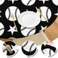 thumbnail image 4 of Black White Baseball Stars Pattern Round Fitted Tablecloth with Elastic Edge,Dining Table Cover Waterproof,Outdoor Round Tablecloth for Camping,Dining,Indoor and Outdoor, 4 of 7
