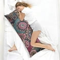 thumbnail image 4 of Paisley Long Body Pillow Cover - Vintage Bohemian Floral Print, Soft & Breathable Ethnic Fabric, Hidden Zipper, 20"x54" - Elegant Home Decor Gift for Side Sleepers & Pregnancy Support, 4 of 6
