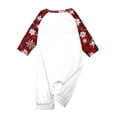 thumbnail image 4 of Yuaguia Matching Family New Year Christmas Pajamas Set, Goodbye 2026 Hello 2027 Long Sleeve Raglan Top and Red Snowflake Plaid Pants, Festive Holiday Sleepwear Loungewear, Baby 3 Months, 4 of 5