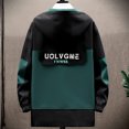 thumbnail image 4 of Luwomo Casual Jackets for Mens Mens Jackets Fall and Winter Hooded Long Sleeve Color Blocked Outdoor Style Loose Fit Coat with Pocket Tops Green,4XL, 4 of 4
