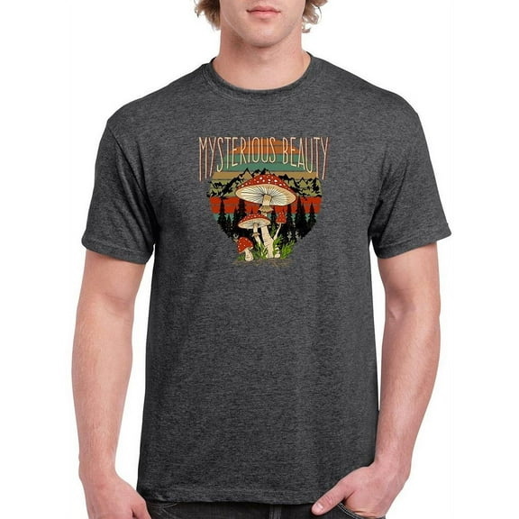 Mysterious Beauty Mushrooms T-Shirt Men -Image by Shutterstock, Male 3X-Large