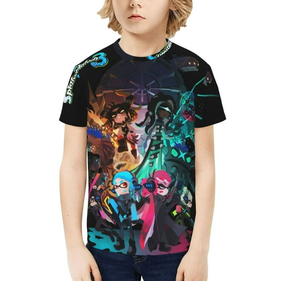 Splatoon 3 Kids T-Shirt 3d Printed Graphic T-Shirts Boys And Girls Short Sleeve Shirts For Youth Kids X-Small