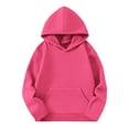 thumbnail image 2 of Enjoytime Hoodies for Girls Solid Color Long Sleeve Pullover Sweatshirts Fall Winter Warm Casual Kids Clothes, 2 of 8