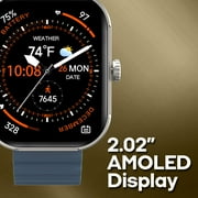 3Plus MEGA Smartwatch with 2.02 AMOLED Screen/Answer & Make Calls/Sleep Monitoring/Heart Rate/100+ Workout Modes/Quick Reply/iPhone and Android