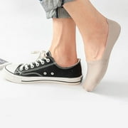 Men Summer Thin Ultra Low Cut No Show Boat Socks Cool Seamless Invisible Non Slip Silicone Heel Grip Flat Liner Hosiery