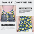 thumbnail image 6 of Yellow Lemon Fruit Slices Blue Pattern Apron-Garden Aprons for Women with Pockets-Cotton Linen Waterproof Kitchen Cooking Gardening Aprons Adjustable for Kitchen,Cooking,BBQ and Salon 33x27 Inch, 6 of 7