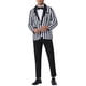 thumbnail image 2 of Blazer a rayas INSPIRE CHIC para hombre, chaqueta de traje de color contrastante de un solo botón, negro y blanco, 2 of 5