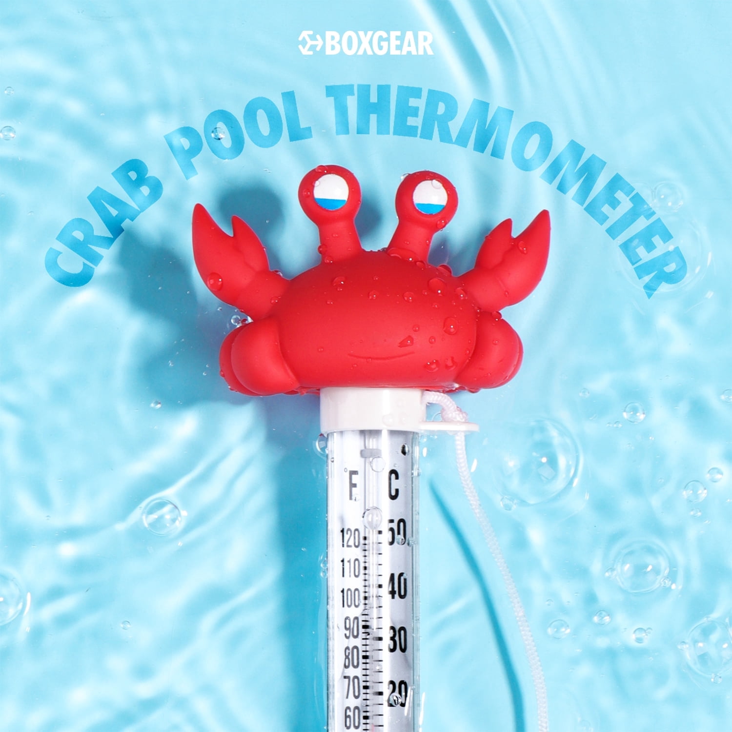 Ixir Floating Pool Thermometer - Water Temperature Reader with Shatterproof Case and Solid Tether, -10 to 50°C, Flamingo Design for Outdoor Pool