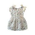 thumbnail image 2 of Baby Kids Girls Floral Princess Beach Dress Sleeveless Button Up Swing A-Line Dress Outfit, 2 of 10