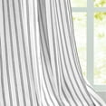 thumbnail image 5 of AZZCIA Black Stripe Linen Semi Sheer Curtain for Living Room Farm House Rustic Window Treatment Sets Drape, Grommet, 40"x95"x2, 5 of 8